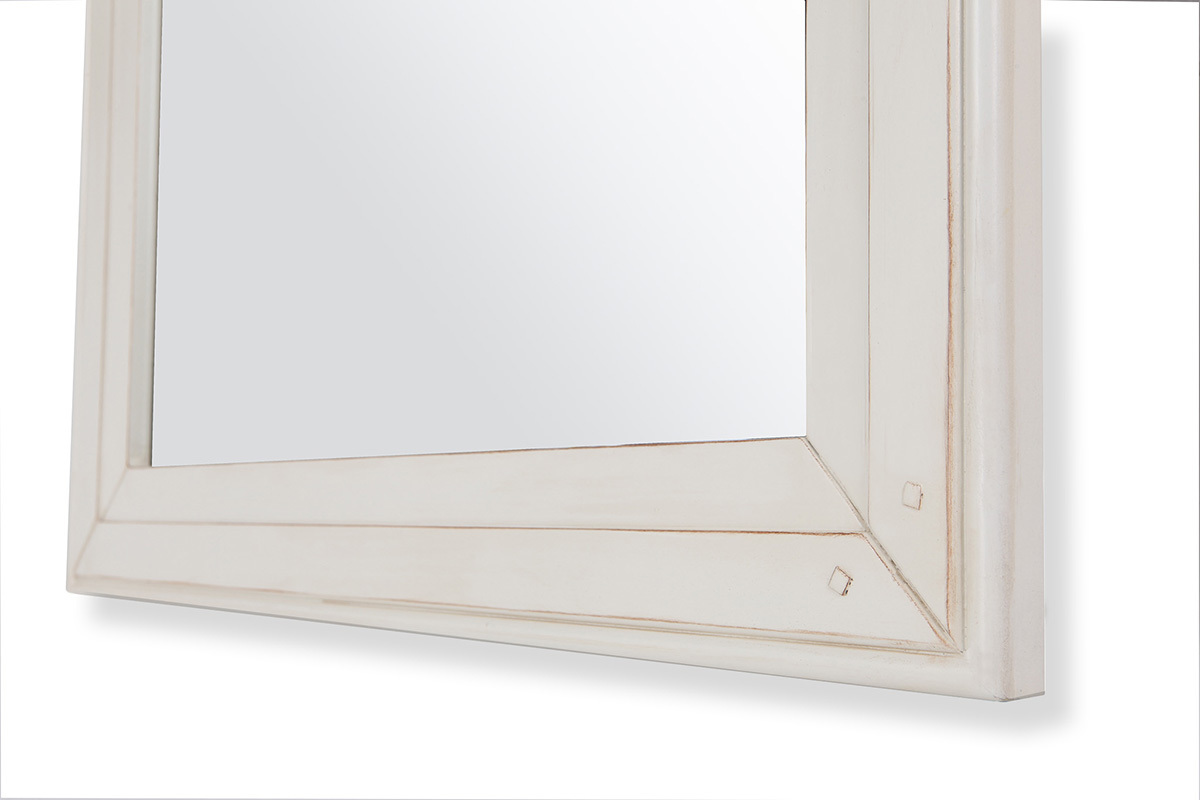 Miroir baroque blanc cass� GUSTAVE