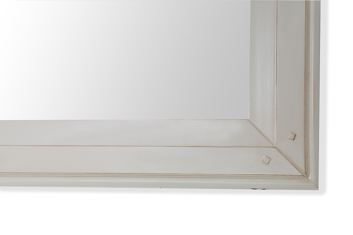 Miroir baroque blanc cass� GUSTAVE