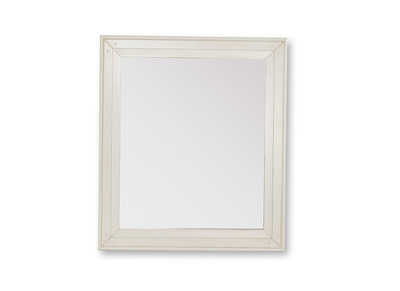 Miroir baroque blanc cass&eacute; GUSTAVE