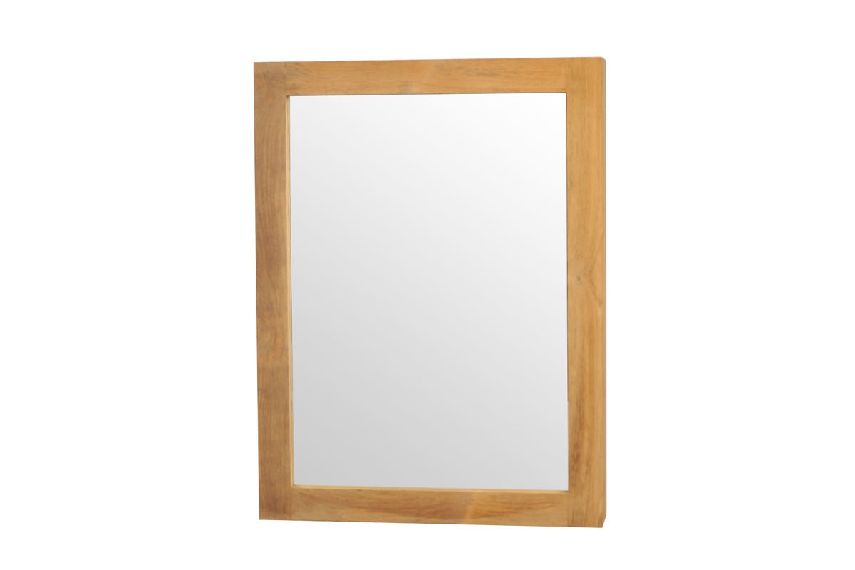 Miroir de salle de bain design en teck avec rangement ARIKA