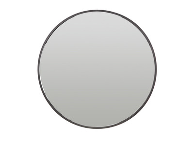 Miroir rond avec rangement métal noir 60cm DOT -
