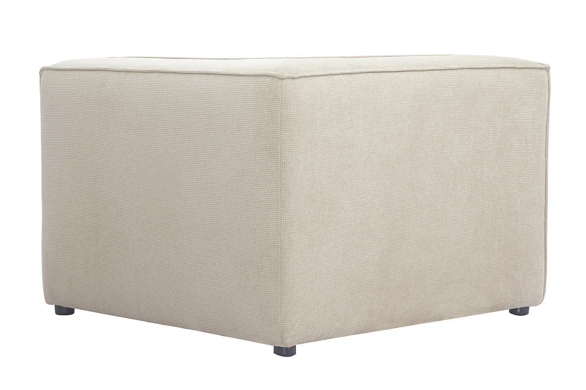 Module d'angle central pour canap� en tissu chenille beige SPLIT