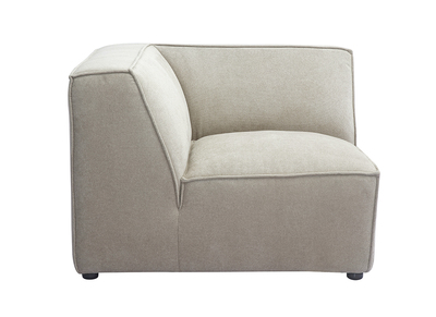 Module d'angle central pour canapé en tissu chenille beige SPLIT