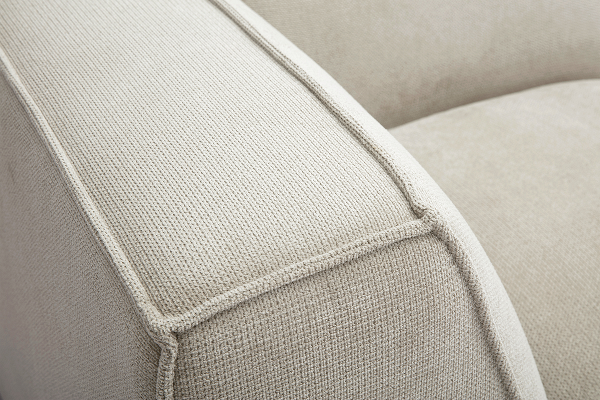 Module d'angle central pour canap en tissu effet velours textur beige SPLIT