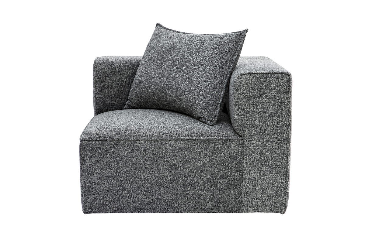 Module d'angle droit pour canap en tissu chin gris fonc KERRY