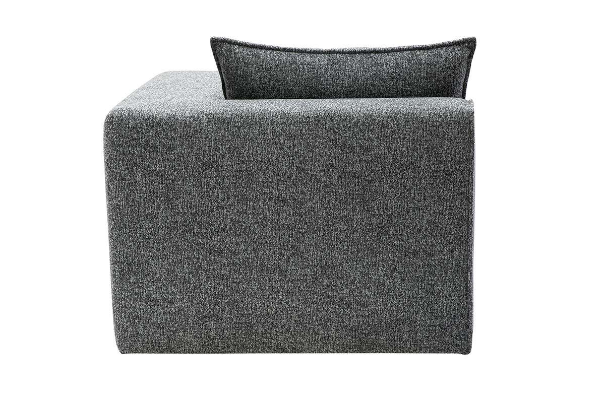 Module d'angle droit pour canap en tissu chin gris fonc KERRY