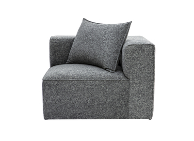 Module d'angle droit pour canapé en tissu chiné gris foncé KERRY