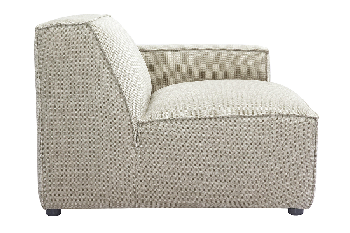 Module d'angle droit pour canap en tissu effet velours textur beige SPLIT