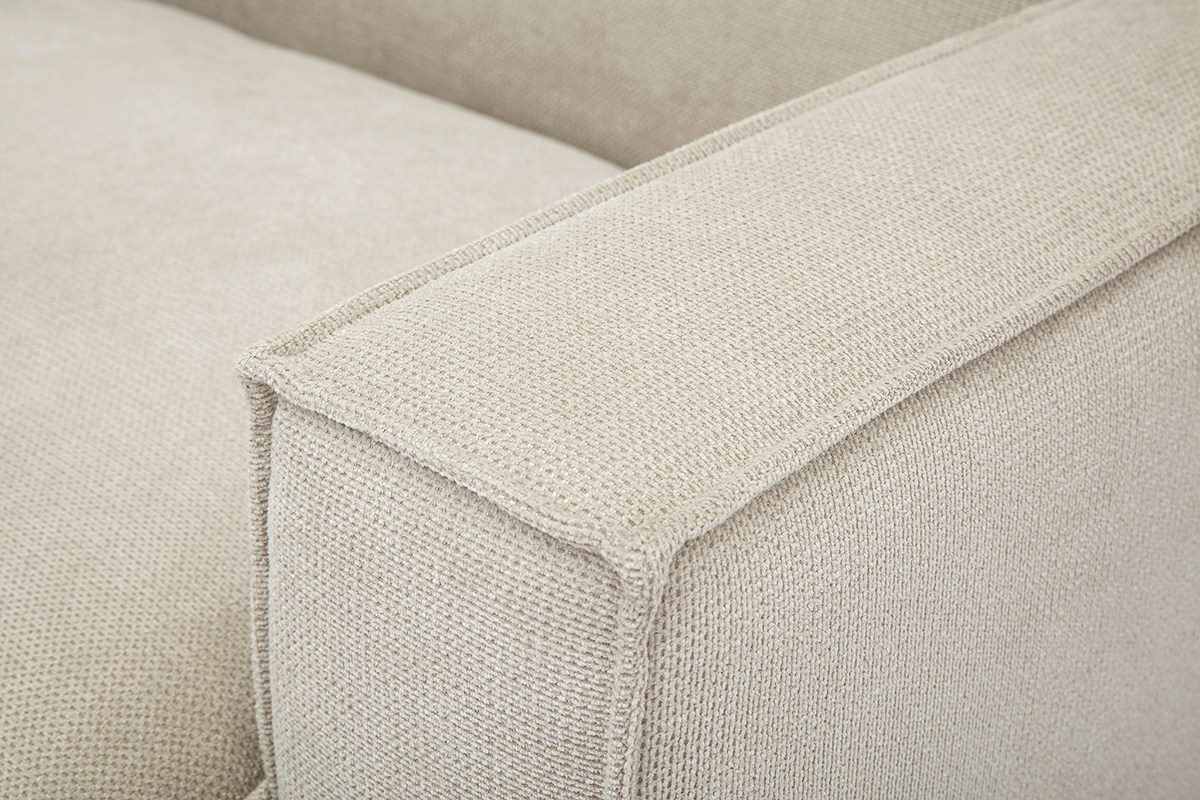 Module d'angle droit pour canap en tissu effet velours textur beige SPLIT
