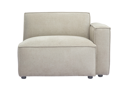 Module d'angle droit pour canapé en tissu effet velours texturé beige SPLIT