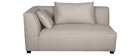 Module d'angle gauche pour canap&eacute; en tissu beige PLURIEL