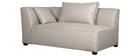 Module d'angle gauche pour canap&eacute; en tissu beige PLURIEL