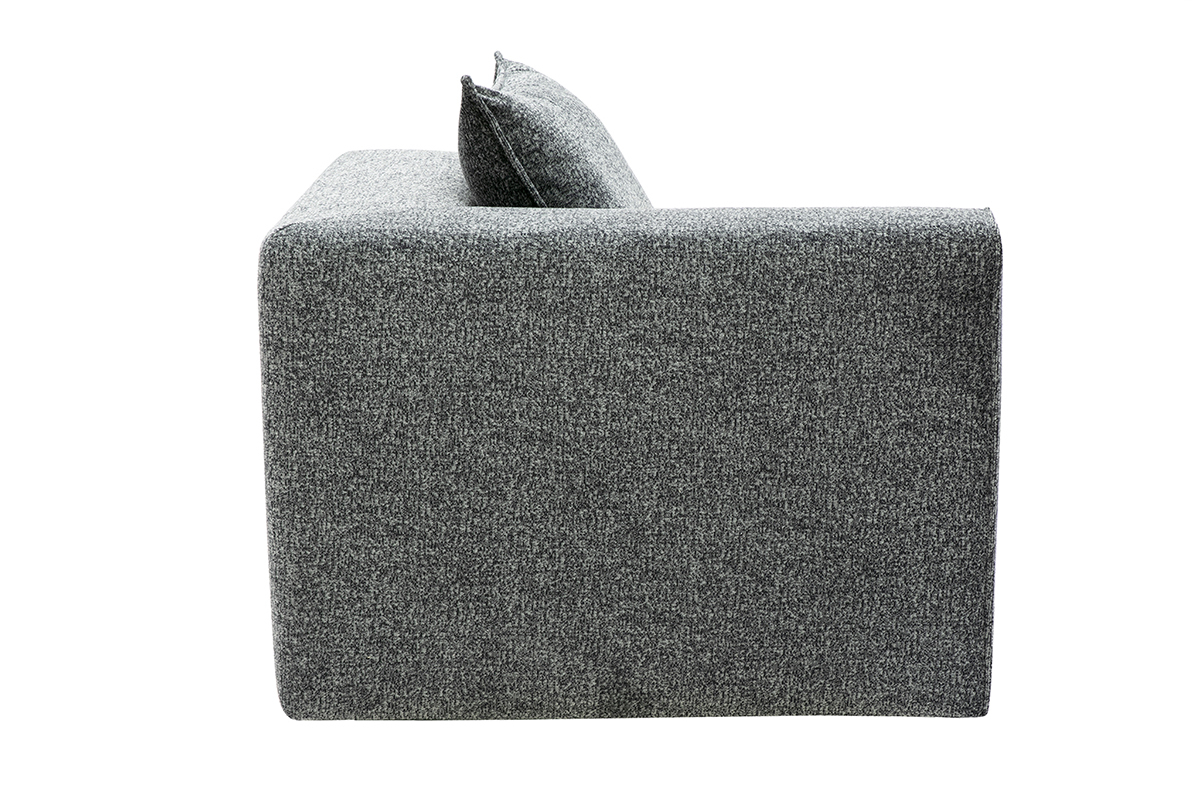 Module d'angle gauche pour canap en tissu chin gris fonc KERRY