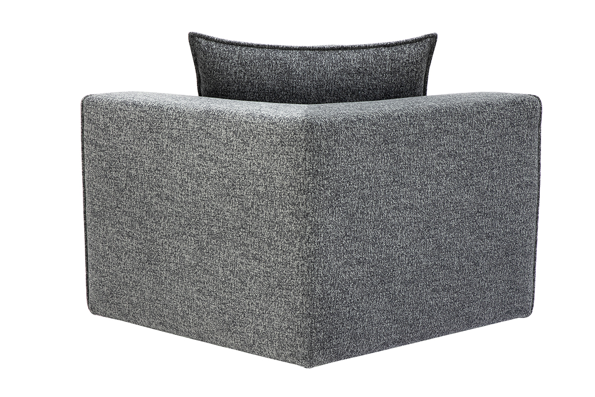 Module d'angle gauche pour canap en tissu chin gris fonc KERRY