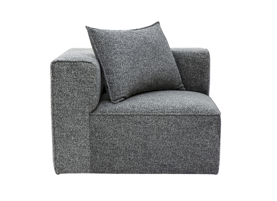Module d'angle gauche pour canapé en tissu chiné gris foncé KERRY