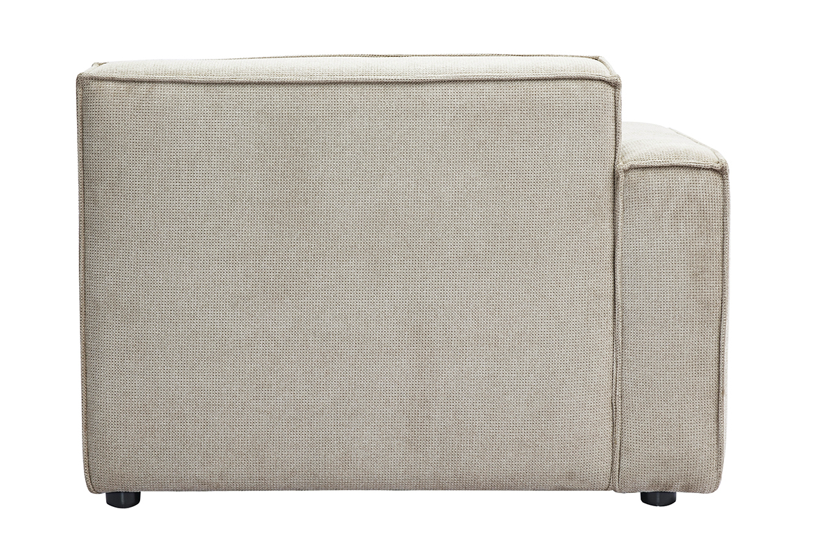 Module d'angle gauche pour canap en tissu effet velours textur beige SPLIT