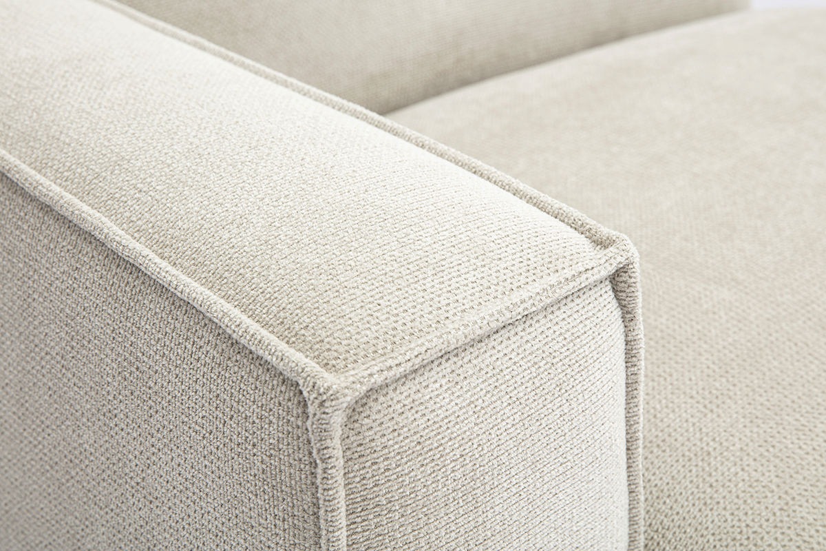 Module d'angle gauche pour canap en tissu effet velours textur beige SPLIT