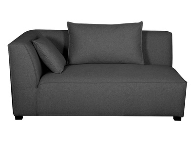 Module d'angle gauche pour canap&eacute; en tissu gris anthracite PLURIEL