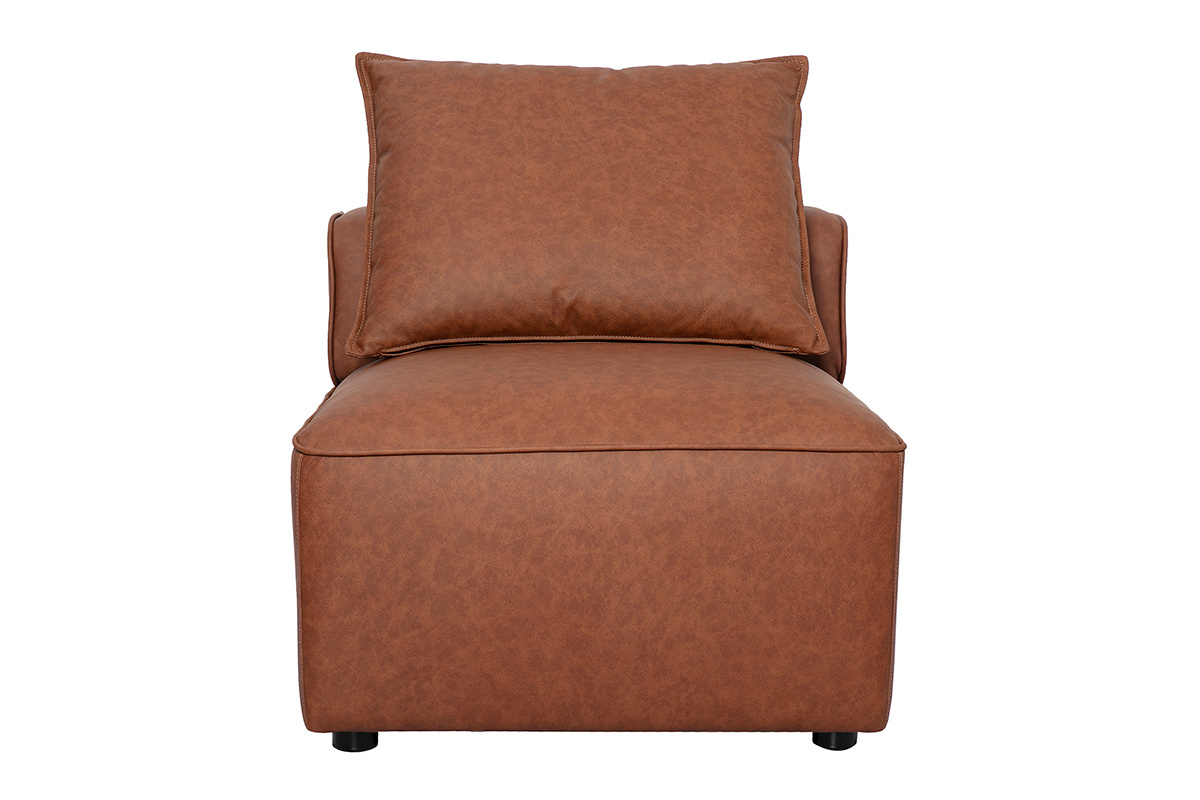 Module droit pour canap� en cuir marron FERGUS