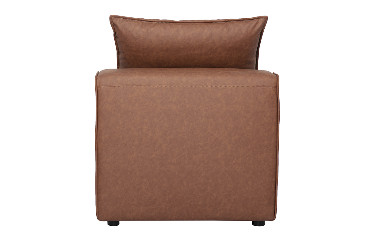 Module droit pour canap� en cuir marron FERGUS