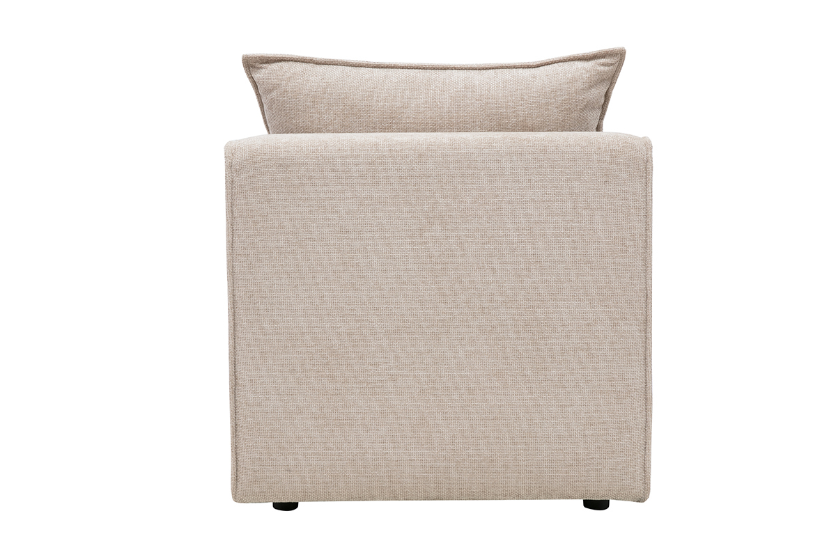 Module droit pour canap� en tissu effet velours textur� beige KERRY
