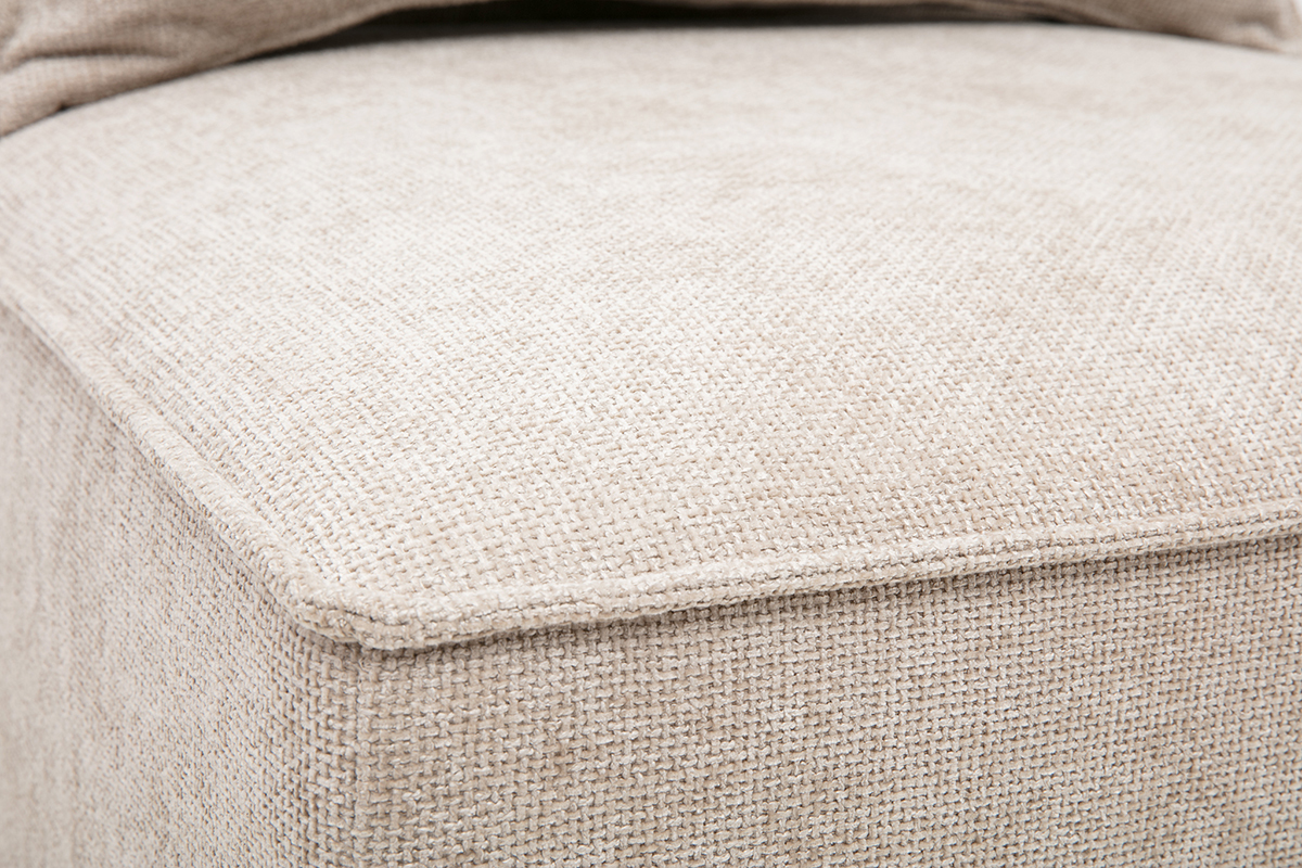 Module droit pour canap� en tissu effet velours textur� beige KERRY