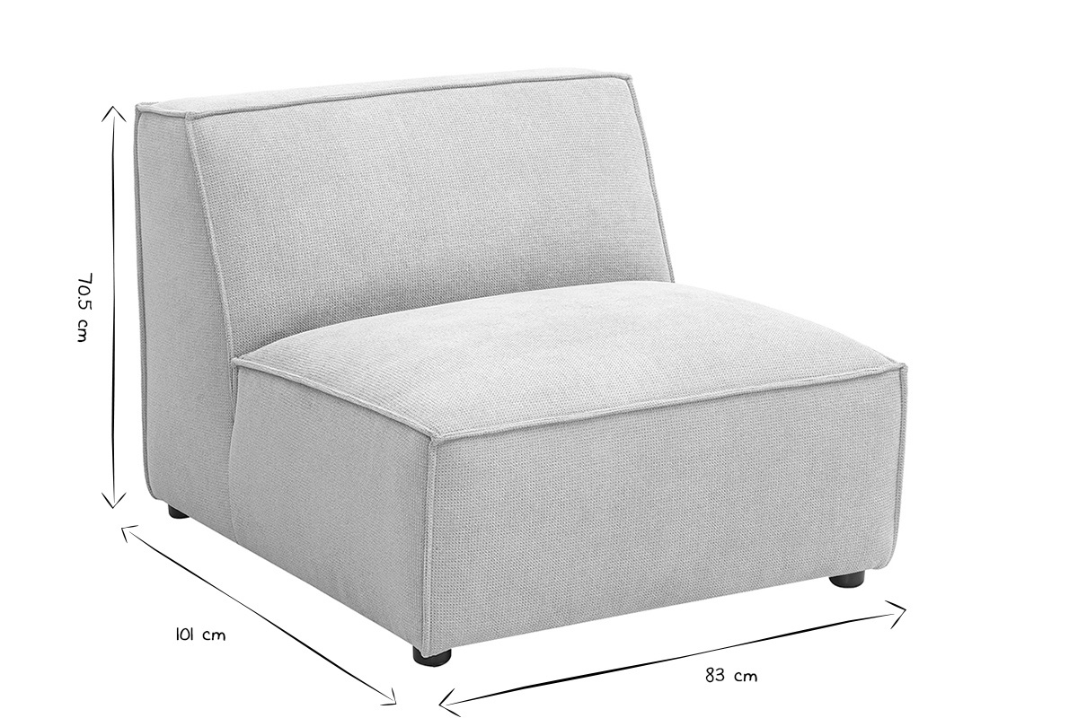 Module droit pour canap en tissu effet velours textur beige SPLIT