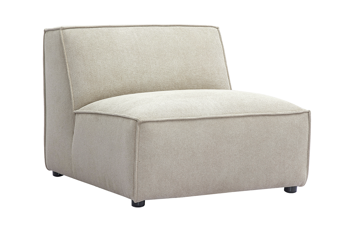 Module droit pour canap en tissu effet velours textur beige SPLIT