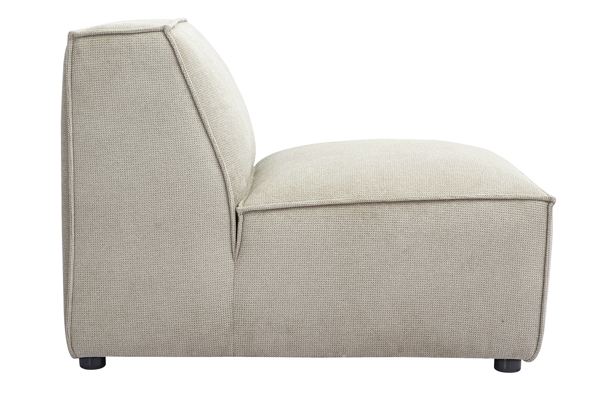 Module droit pour canap en tissu effet velours textur beige SPLIT