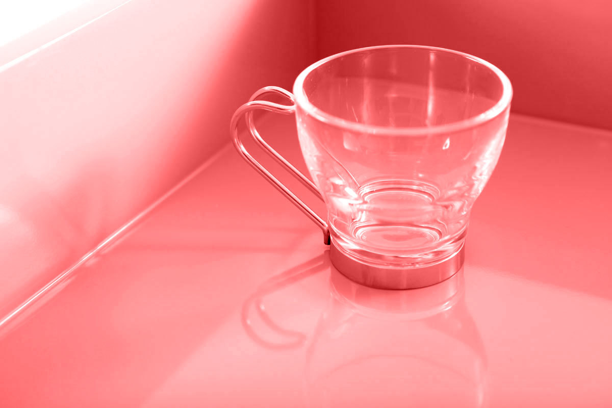 Plateau design laqu� corail TEENA