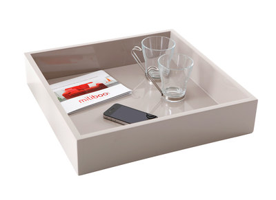 Plateau design laqué taupe TEENA -