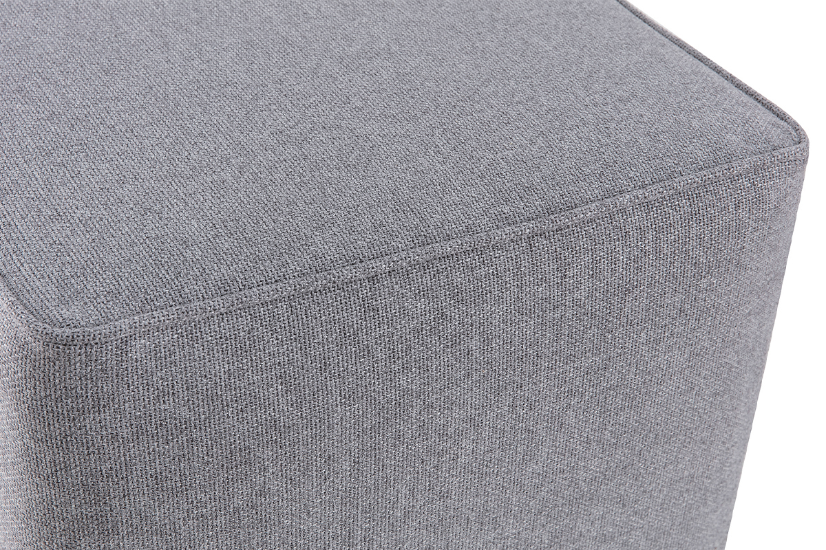 Pouf design carré en tissu gris PAVE