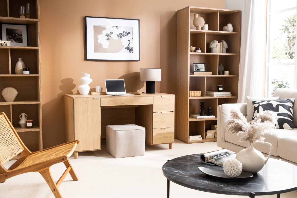 Pouf design carr en tissu kaki PAVE