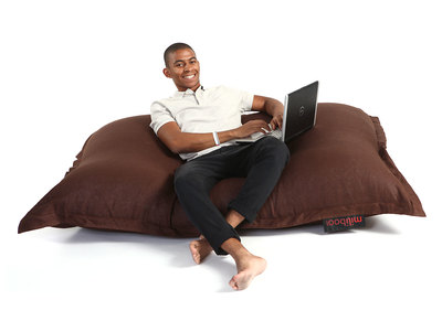 Pouf g&eacute;ant design coton chocolat BIG MILIBAG