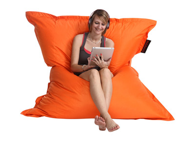 Pouf g&eacute;ant design orange BIG MILIBAG