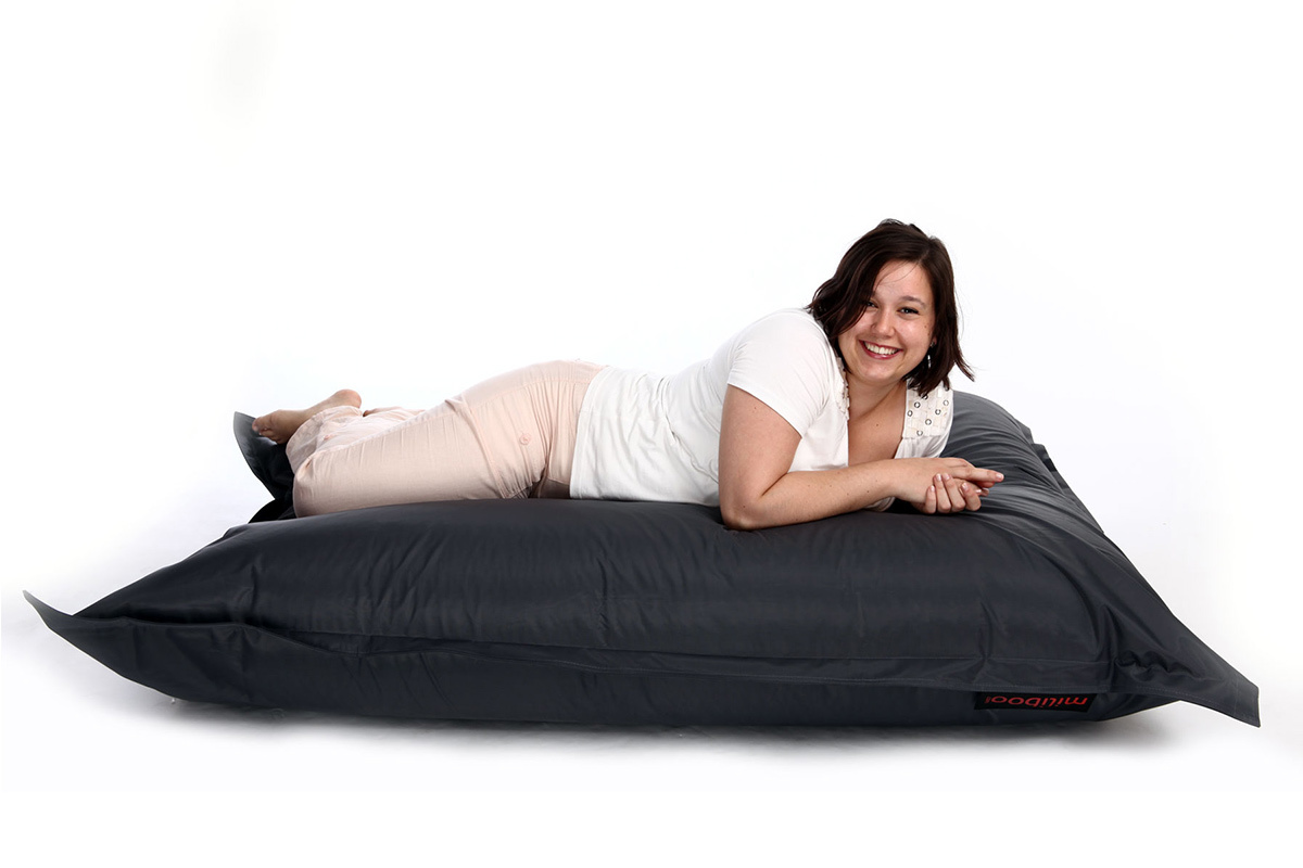 Pouf gant design polyester gris BIG MILIBAG