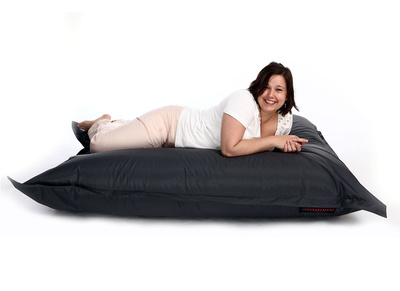 Pouf g&eacute;ant design polyester gris BIG MILIBAG