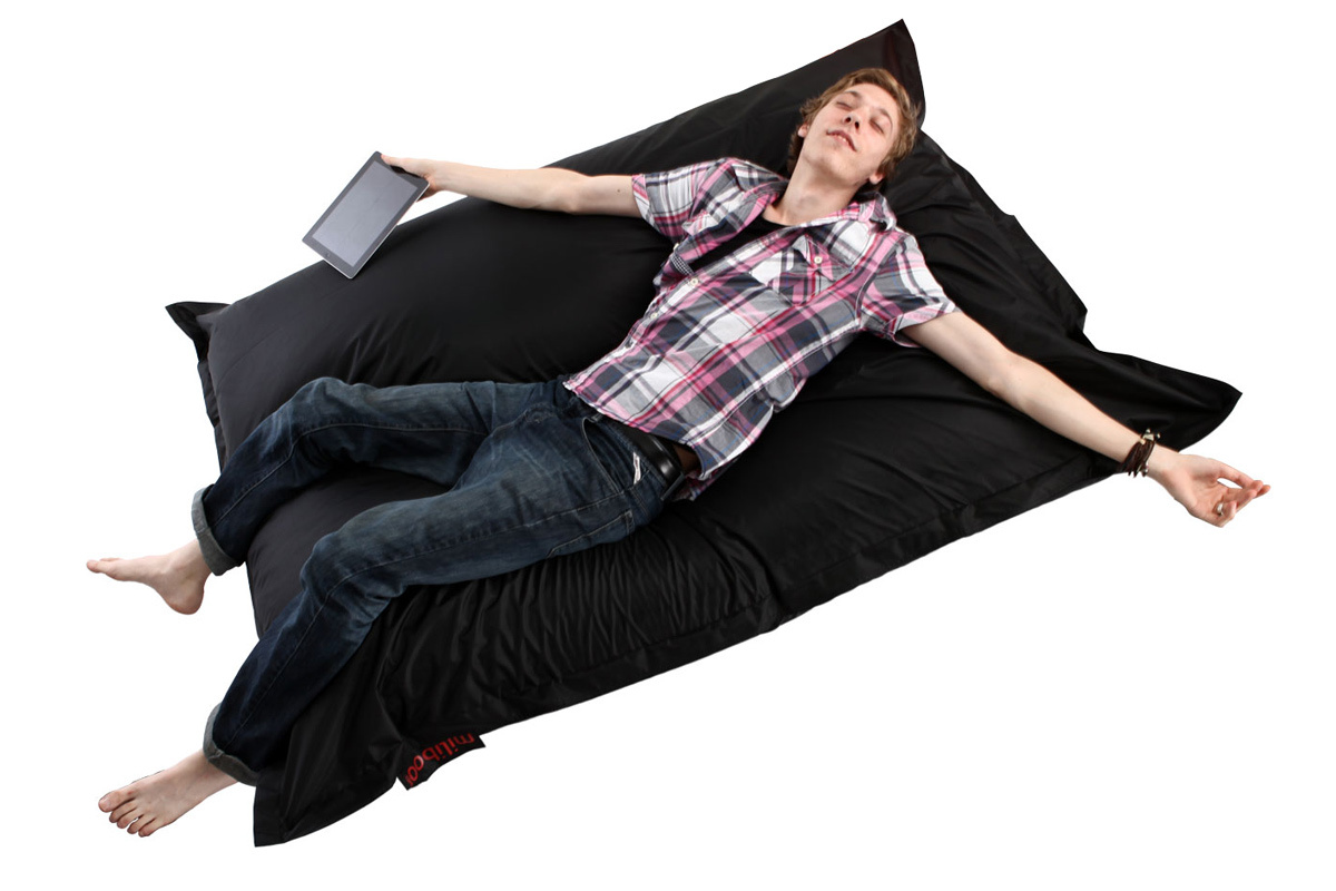 Pouf g�ant design polyester noir BIG MILIBAG