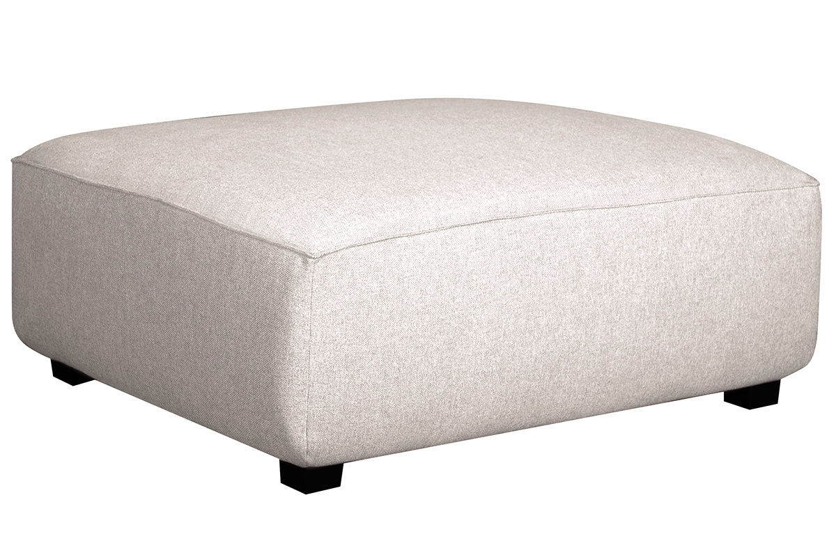 Pouf module de canap en tissu beige naturel PLURIEL