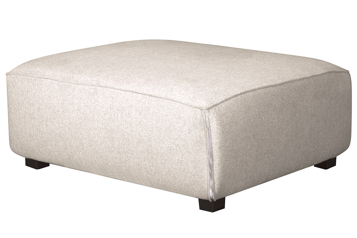 Pouf module de canap en tissu beige naturel PLURIEL