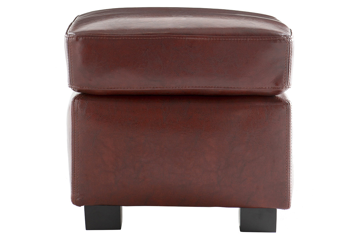 Pouf / repose pied Club cuir marron clair - cuir de buffle