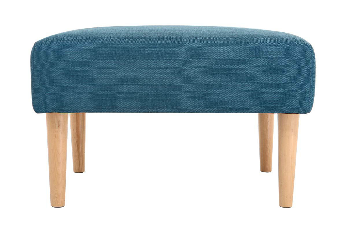 Pouf / repose pieds design bleu canard OSCAR