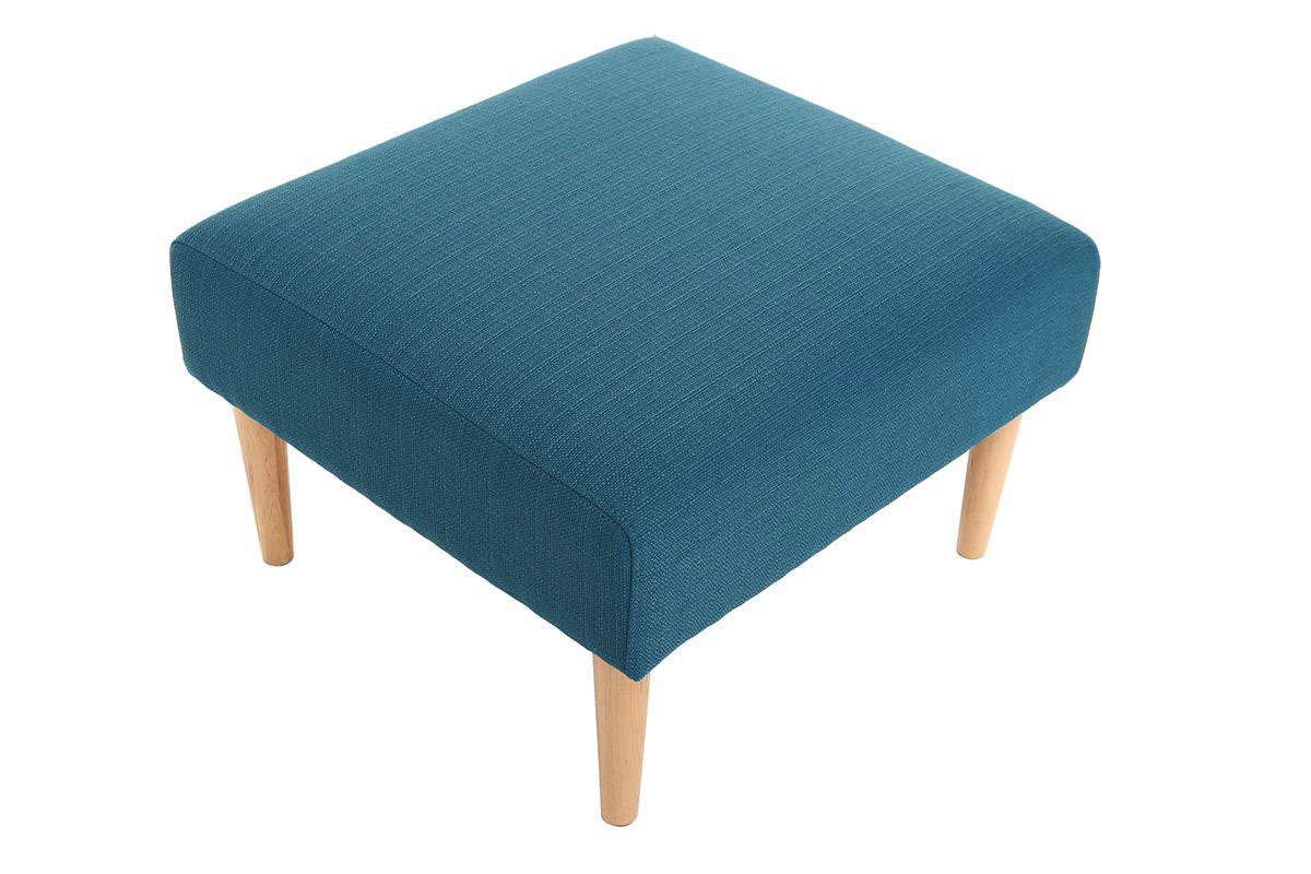 Pouf / repose pieds design bleu canard OSCAR