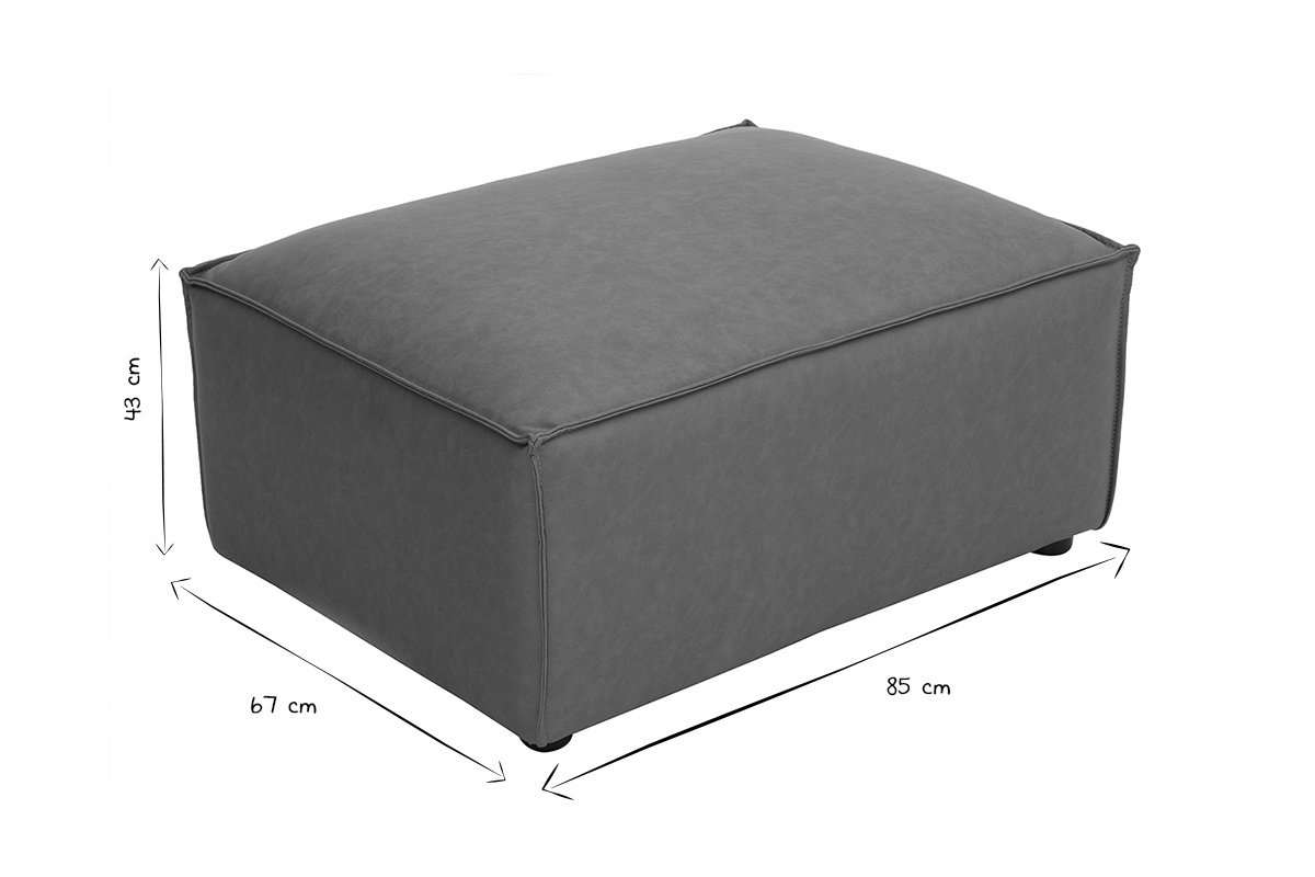 Pouf repose pieds en cuir marron SPLIT
