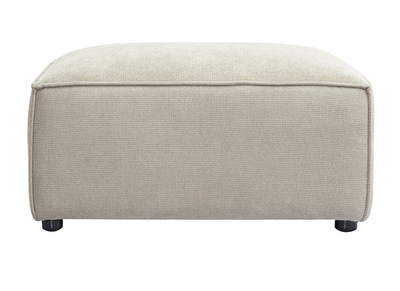 Pouf repose pieds en tissu chenille beige SPLIT