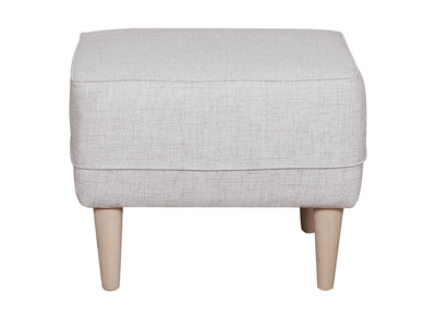 Pouf repose-pieds en tissu gris clair et bois clair PAPEL