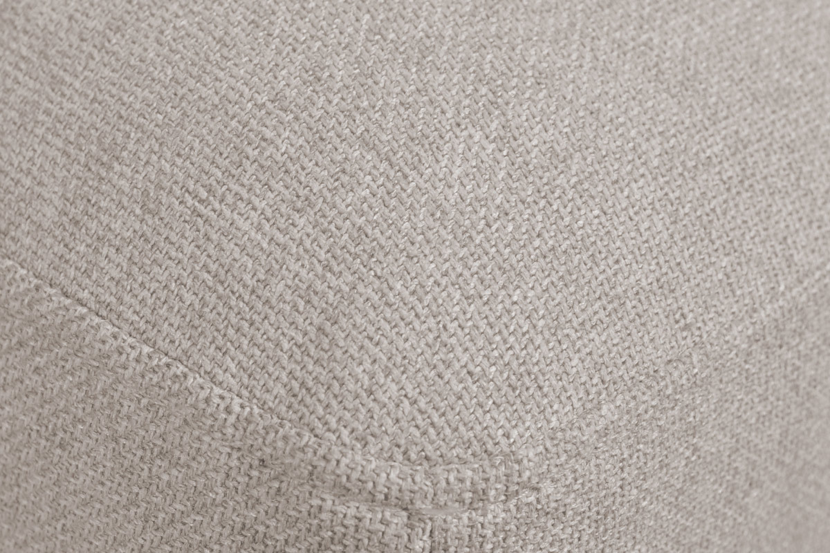 Pouf repose-pieds scandinave en tissu beige et bois clair ISIS