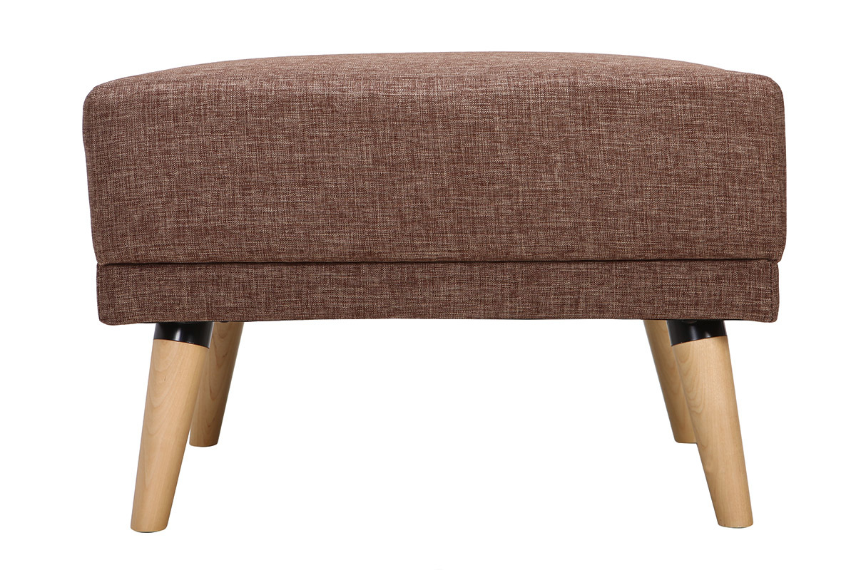 Pouf / repose pieds tissu camel ULLA