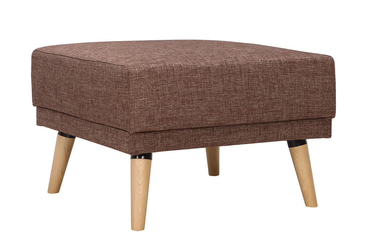 Pouf / repose pieds tissu camel ULLA
