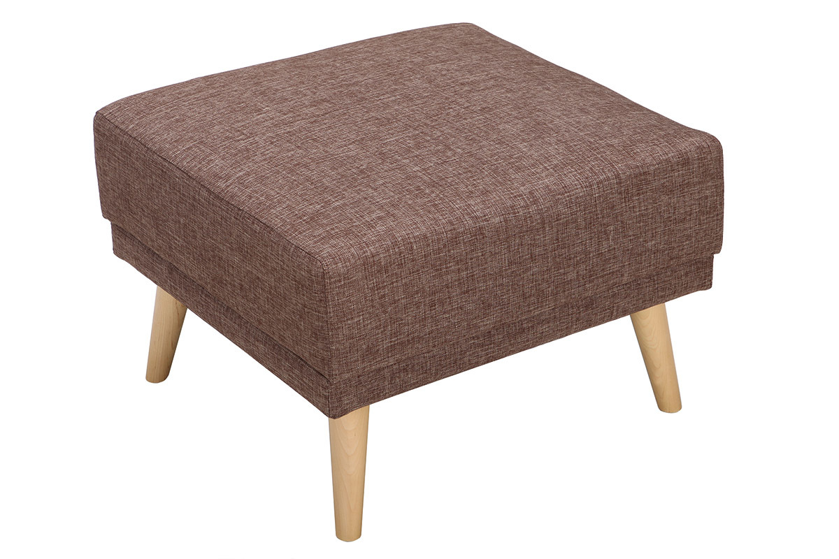 Pouf / repose pieds tissu camel ULLA